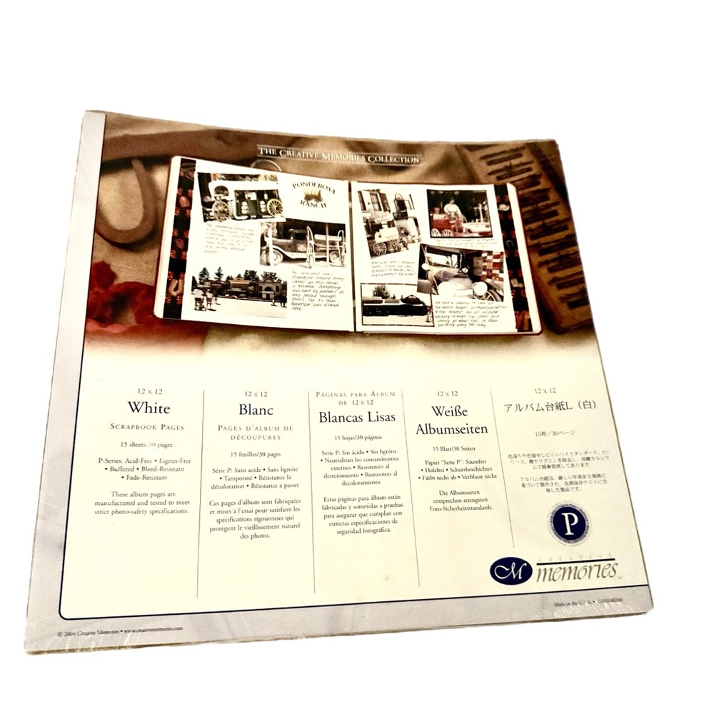 Creative Memories 12x12 inch white‎ scrapbook refill pages from P-Series NEW